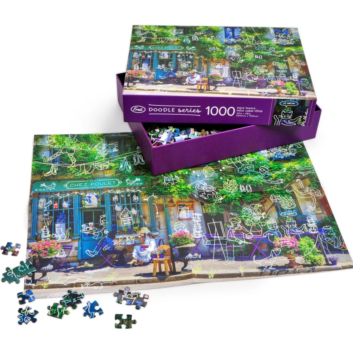 The Doodle Series|1000-Piece Puzzles^Fred 1000 PIECE PUZZLE: A BUSY DAY AT CHEZ POULET