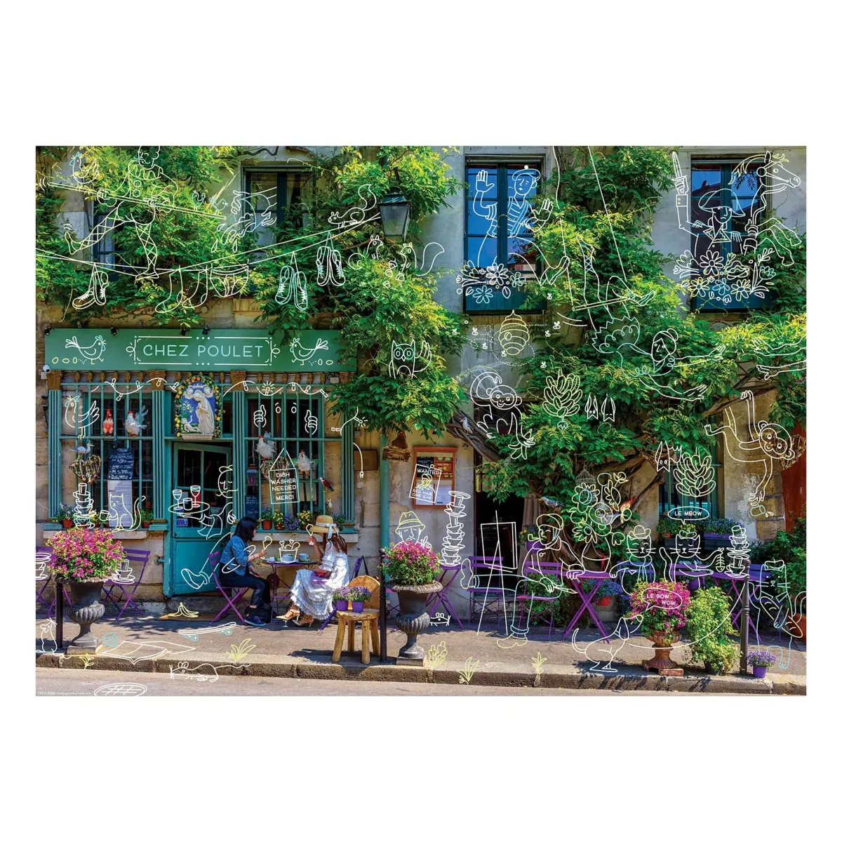 The Doodle Series|1000-Piece Puzzles^Fred 1000 PIECE PUZZLE: A BUSY DAY AT CHEZ POULET