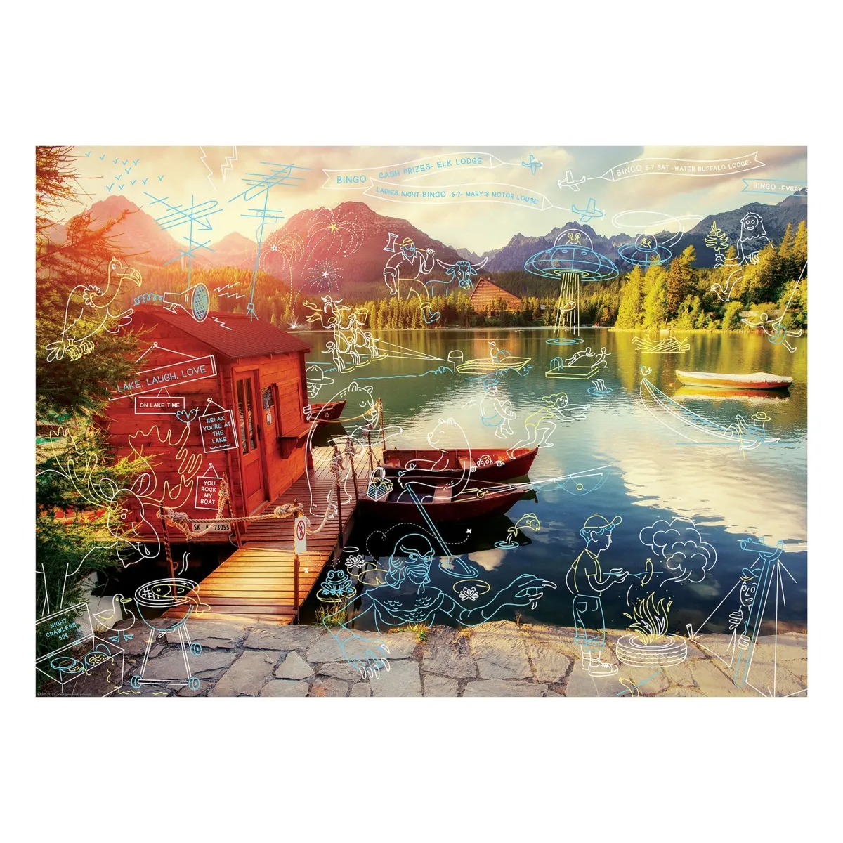 The Doodle Series|1000-Piece Puzzles^Fred 1000 PIECE PUZZLE: LIVING LA VIDA LAKE (AHHH)