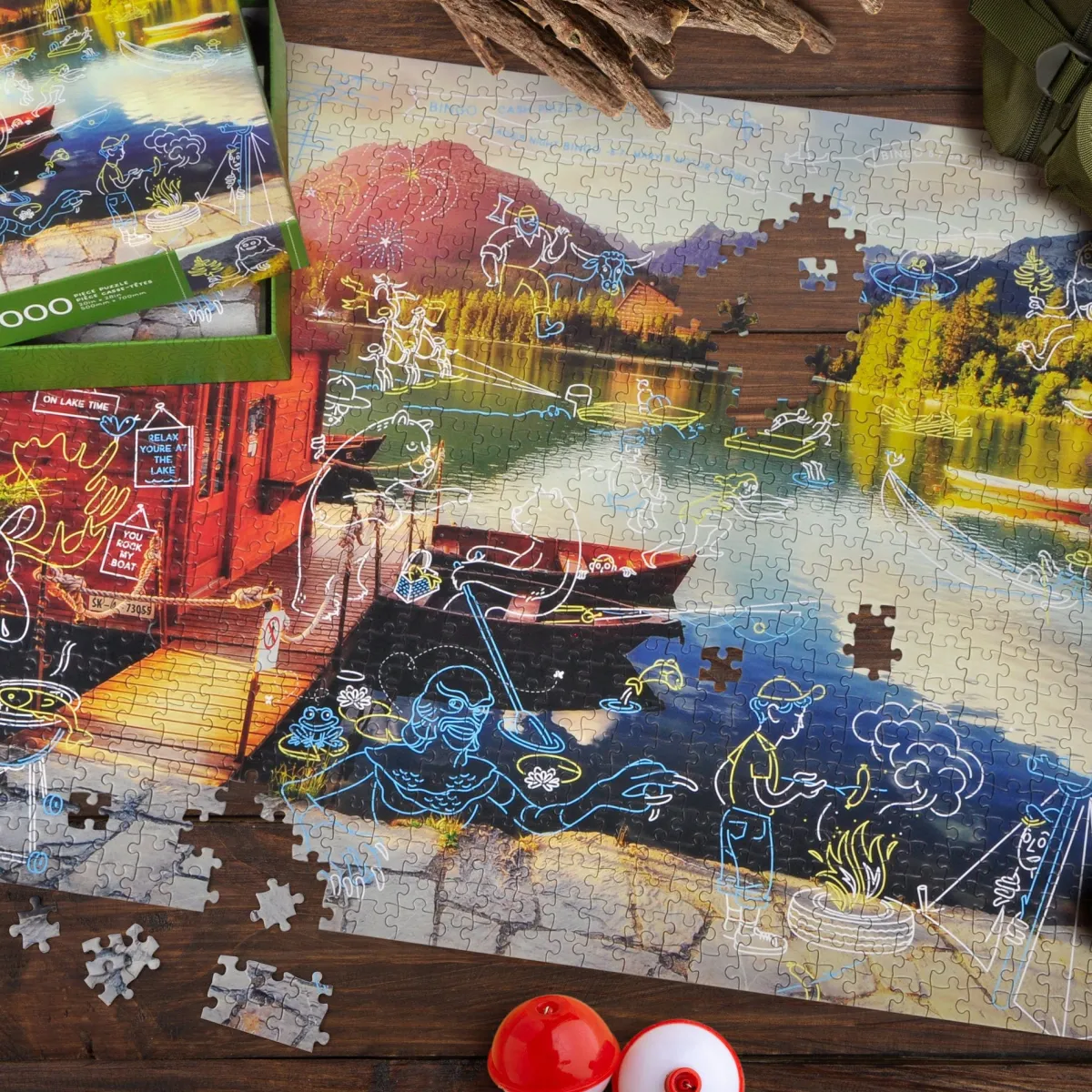 The Doodle Series|1000-Piece Puzzles^Fred 1000 PIECE PUZZLE: LIVING LA VIDA LAKE (AHHH)