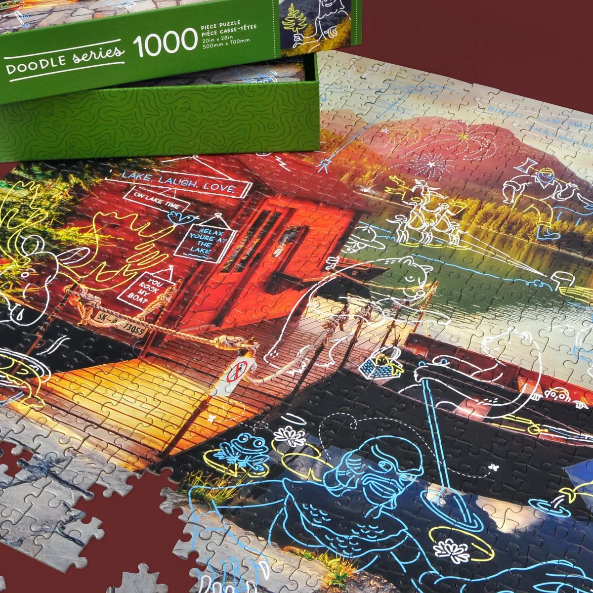 The Doodle Series|1000-Piece Puzzles^Fred 1000 PIECE PUZZLE: LIVING LA VIDA LAKE (AHHH)