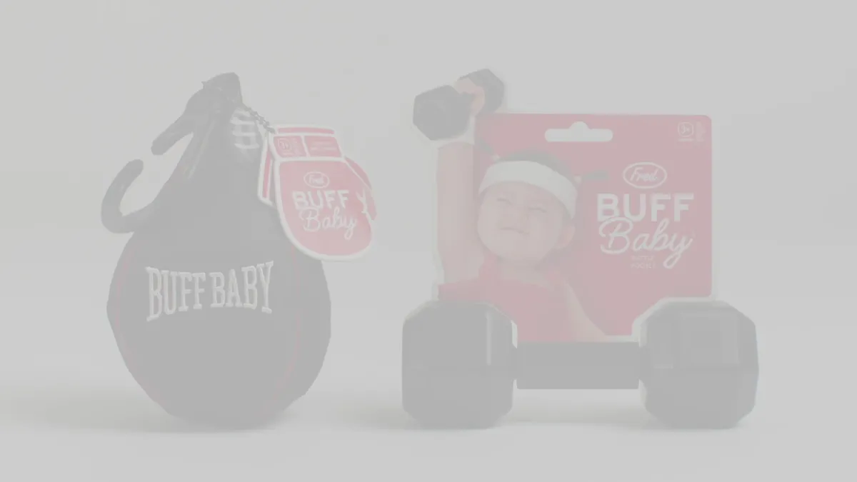 Toys + Play^Fred Buff Baby Gift Bundle - Rattle & Hanging Toy